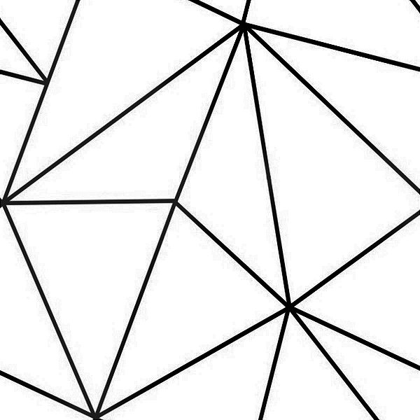 Papel De Parede Adesivo Efeito Geométrico Branco e Preto