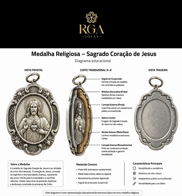 Pingente Sagrado Coração de Jesus