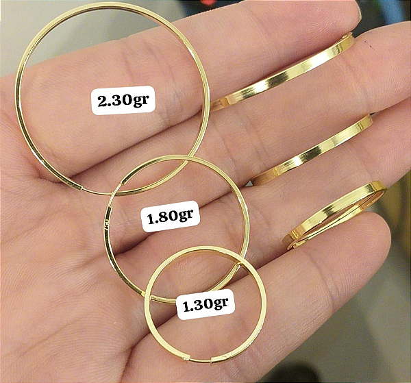 Brinco argola em ouro 18k