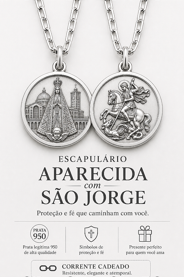 Escapulário Prata Legítima 950 - 65cm