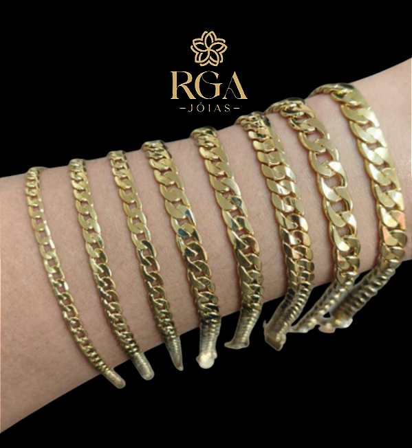 Pulseira masculina em ouro 18k