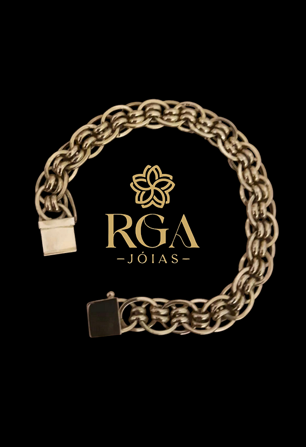 Pulseira masculina em ouro 18k