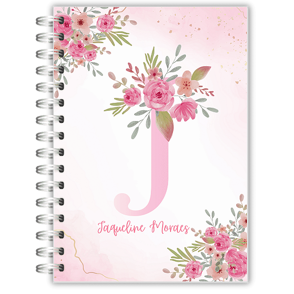 Planner Estudos: Alfabeto Aquarela Rosa