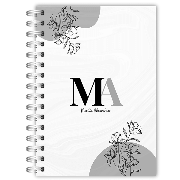 Agenda: Floral Cinza