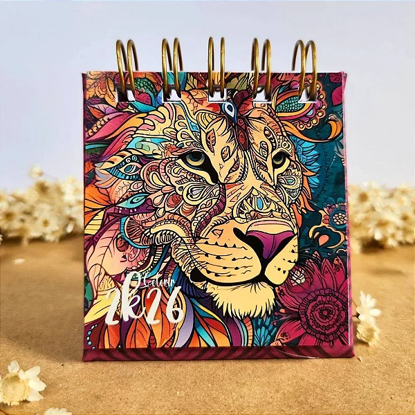 Leão Coleção Coloring - Mini Calendário 2026