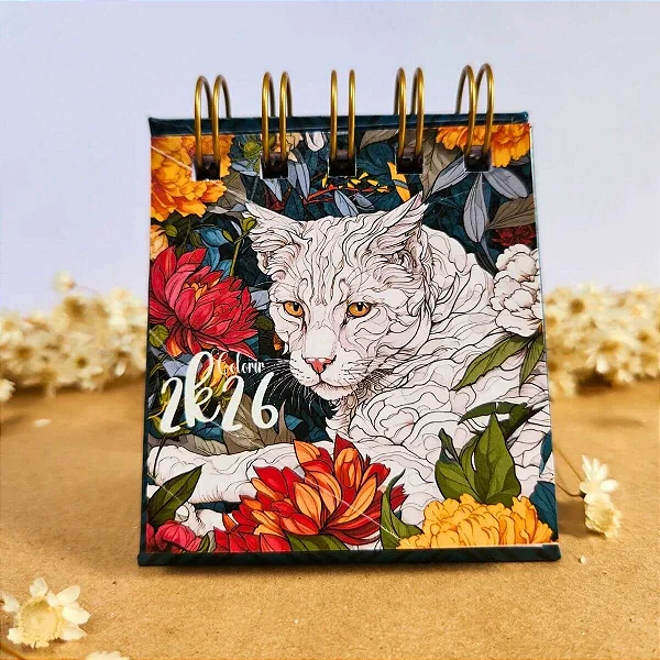 Gato Coleção Coloring - Mini Calendário 2026