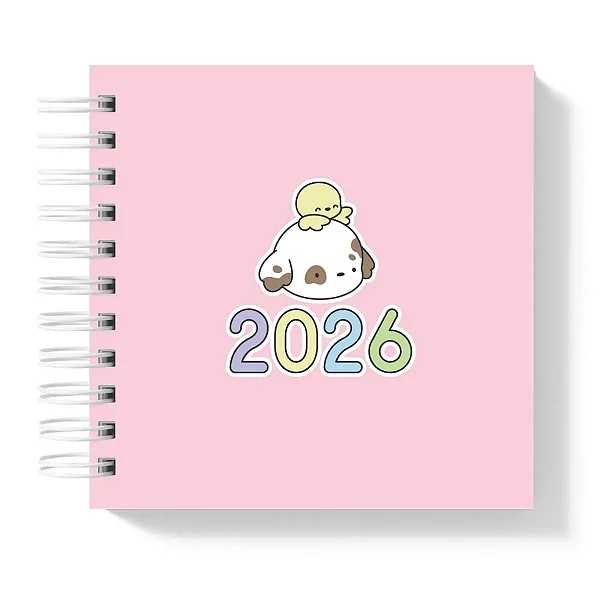 Planner: Dog Rosa - Color Me 2026 Quadradinha