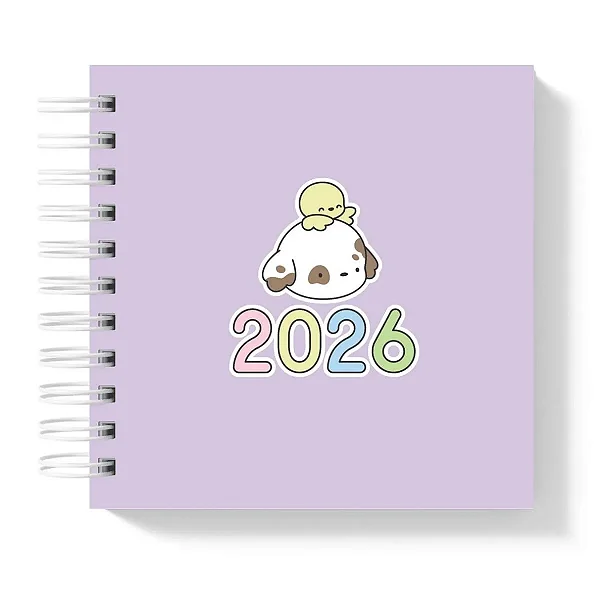 Planner: Dog Roxa - Color Me 2026 Quadradinha