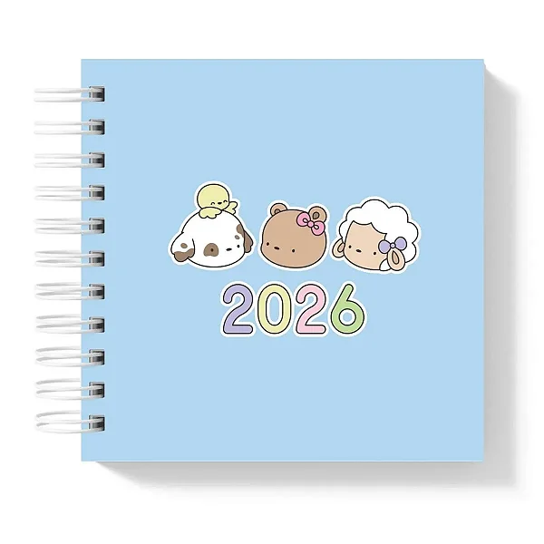 Planner: Dog Azul - Color Me 2026 Quadradinha