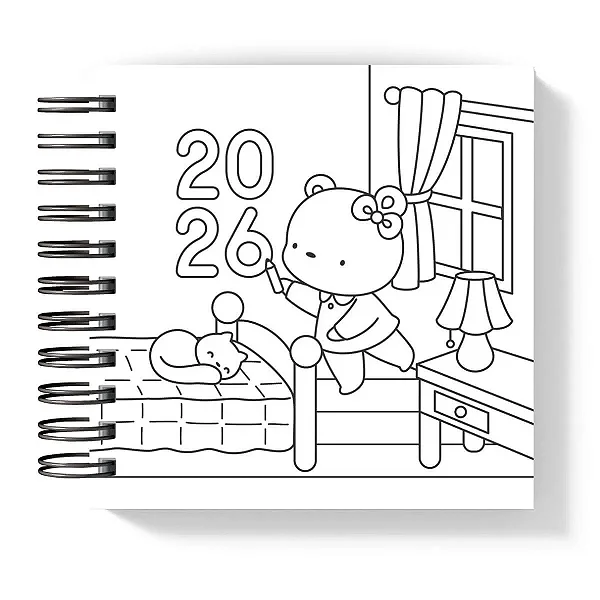 Planner: P&B Ursinha 2026 - Color Me 2026 Quadradinha