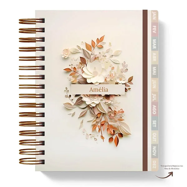 Planner: Amélia Coleção Flores e Papel - Hábitos 2026
