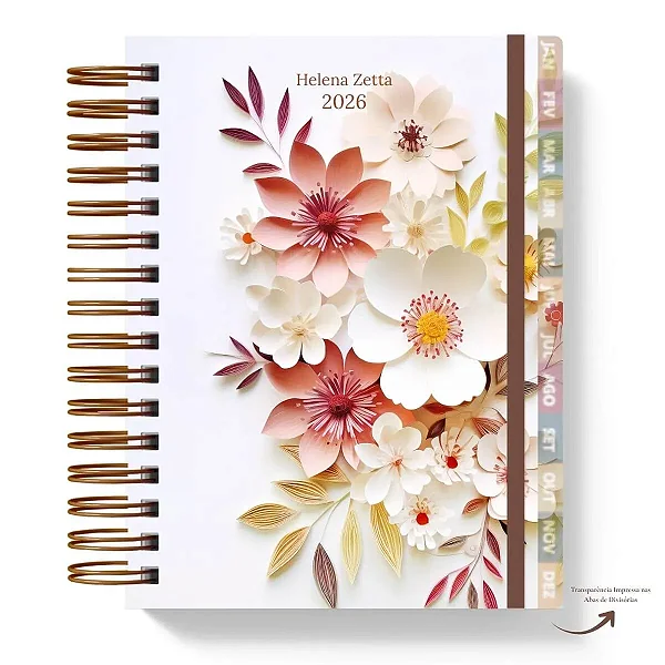 Planner: Helena Coleção Flores e Papel - Hábitos 2026