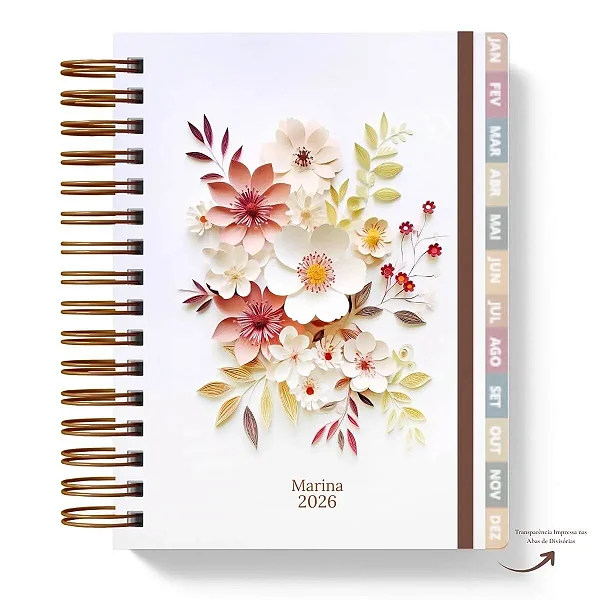 Planner: Marina Coleção Flores e Papel - Hábitos 2026
