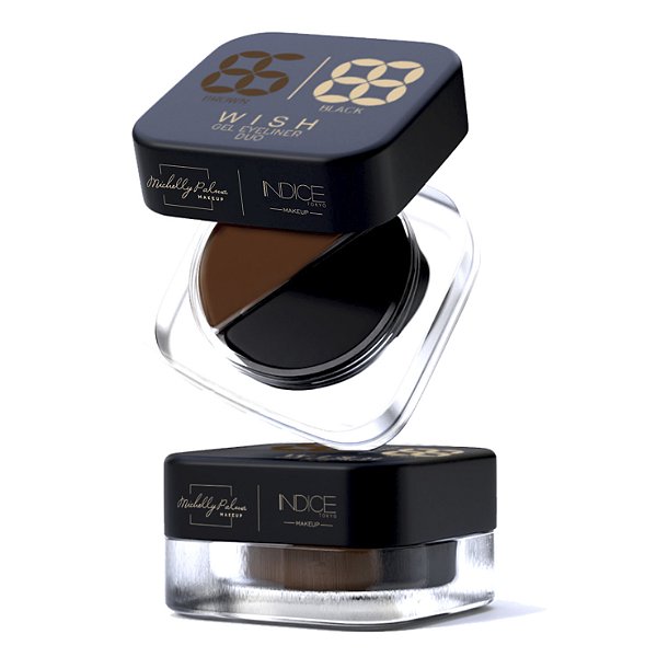 (6 UNIDADES) MICHELLY PALMA - WISH - GEL EYELINER DUO (86 BROWNE_88 BLACK) - DELINEADOR