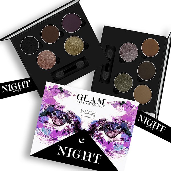 (6 UNIDADES ) INDICE TOKYO - GLAM EYES COLLECTION - NIGHT - PALETA DE SOMBRAS 5 CORES
