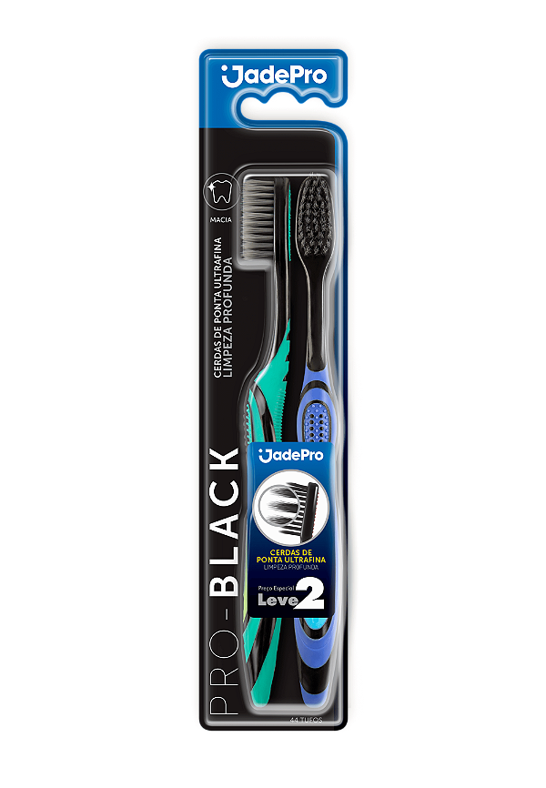 Escova Dental Pro Black Macia - 2 Uni Jadepro