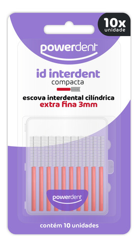 Escova Interdental Cilíndrica Extra Fina 3mm 10 Uni Porwerdent