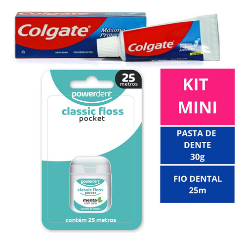 Kit Pasta De Dente Colgate Mini 30g + Mini Fio Dental 25m