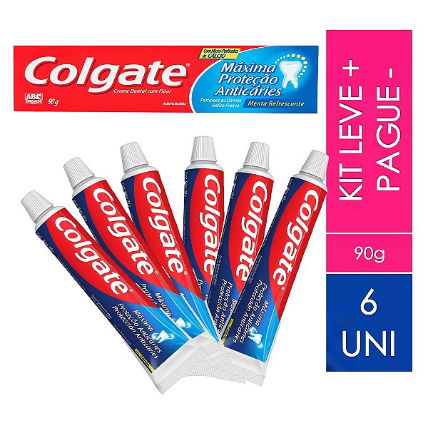 Kit 6 Pastas de Dente COLGATE GRANDE 90g - KIT FAMÍLIA