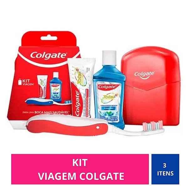 Kit Viagem Colgate Total 12 Pasta de Dente 30g + Escova de Dente + Enxaguante Bucal 60ml