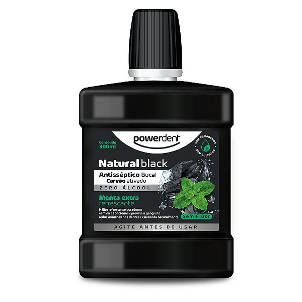 ANTISSEPTICO BUCAL NATURAL BLACK 300ml POWERDENT