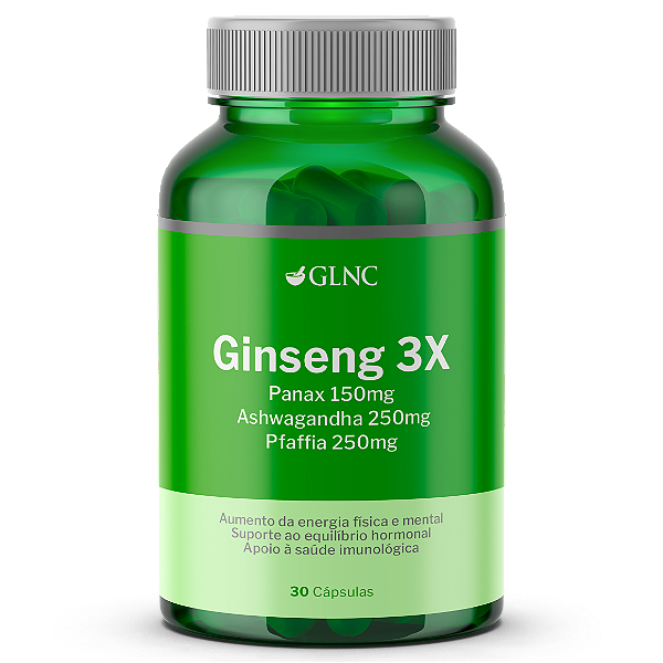 Ginseng 3X (Panax 150mg, Ashwagandha 250mg, Pfaffia 250mg)