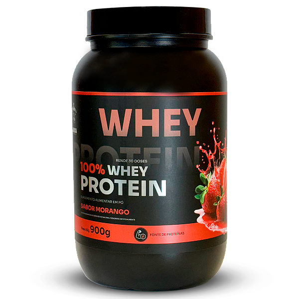 Whey Protein 900g - Sabor Morango (Sem Lactase) | Boca Nutrition