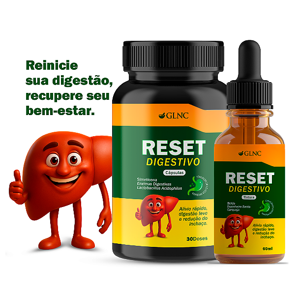 Kit Reset Digestivo - Tintura 60ml + 30 Cápuslas Enzimas DIgestivas