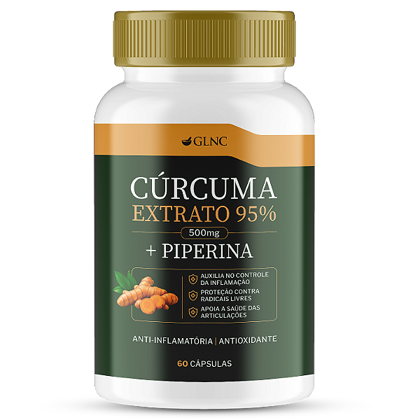 Cúrcuma Extrato 95% 500mg + Piperina 10mg | 60 Cápsulas