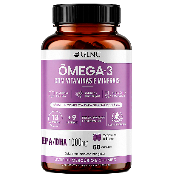 Ômega 3 – 1000 EPA e DHA com Vitaminas e Minerais