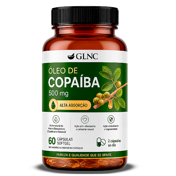 Óleo de Copaíba GLNC - 60 cápsulas