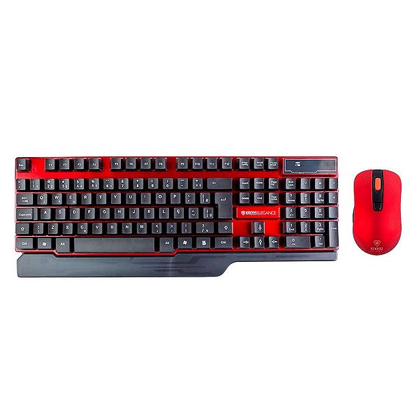 Kit Teclado E Mouse Sem Fio Kross Elegance Vermelho - KE-KM553V1