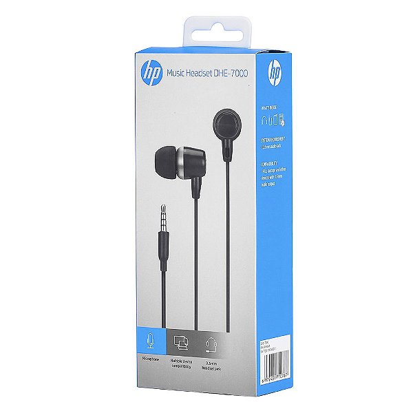 Fone De Ouvido Intra HP Preto - DHE-7000