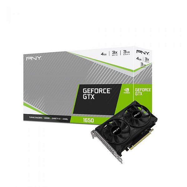 Placa De Vídeo Pny Geforce GTX 1650 4gb - Gddr6 - Hdmi/Displayport - VCG16504D6DFPPB