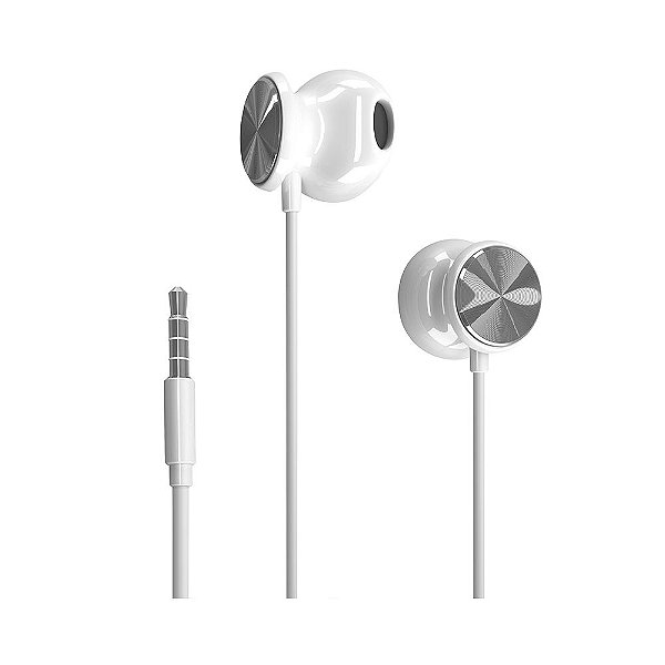 Fone de ouvido Intra Auricular com microfone Branco DHH-1112 HP