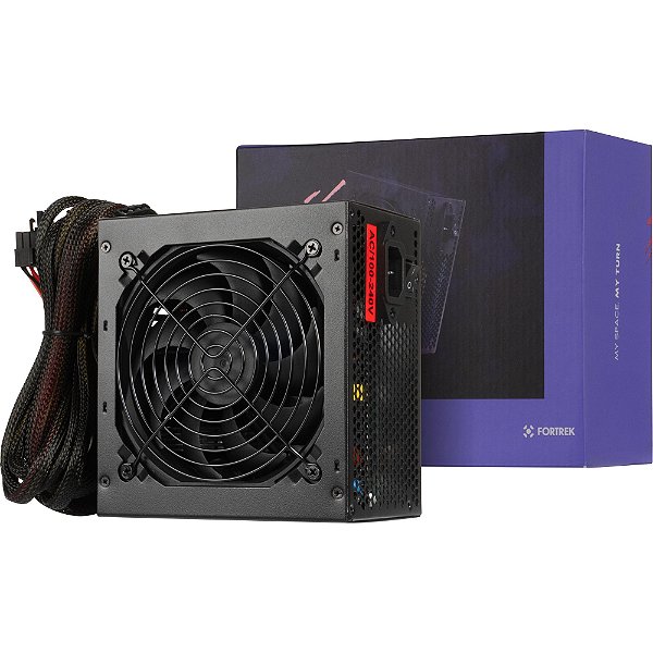 Fonte Fortrek Black Hawk, 400W, 80 Plus White, Sem Cabo, Preto