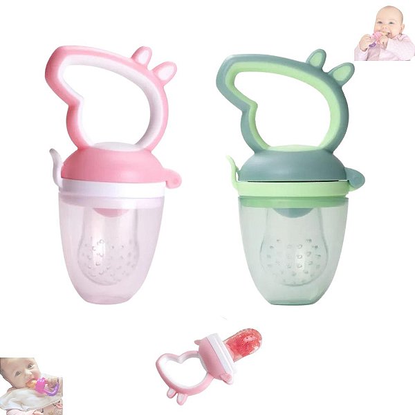 Chupeta Para Frutinhas Alimentadora Mordedora Alimentacao Bebê Bico De Silicone