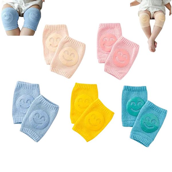 Joelheira Para Bebê Antiderrapante Confortável Par Infantil Engatinhar Proteção Criança