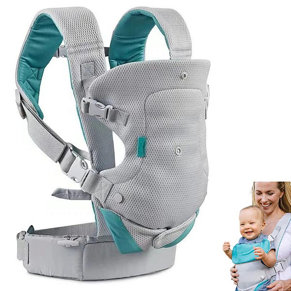 Canguru Com Apoio De Ombro Leve Confortavel Para Bebes Infatil Cinza Criança Passear Caminhar Levar Passeio TeuBaby