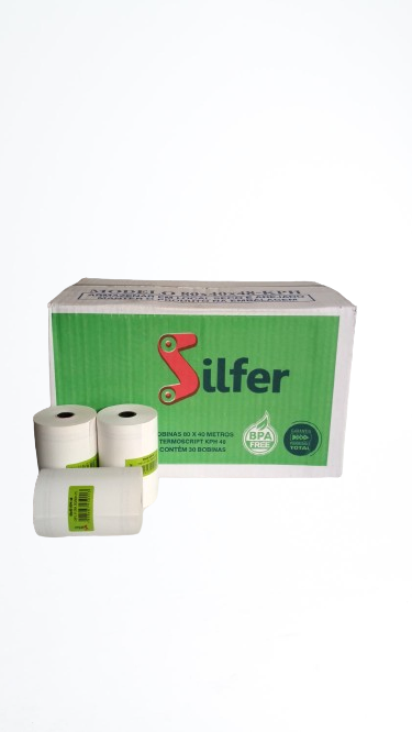BOBINA TERMICA . 80MM X 40M C/30 UNS    48 gr.   SILFER