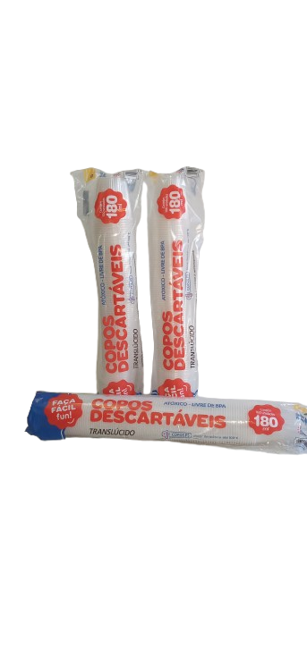 COPO PLASTICO  180  ML   C/100 UNID.  PCT