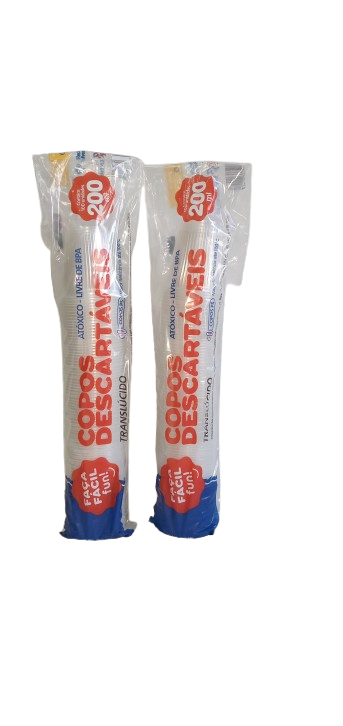 COPO PLASTICO  200  ML   C/100 UNID.  PCT