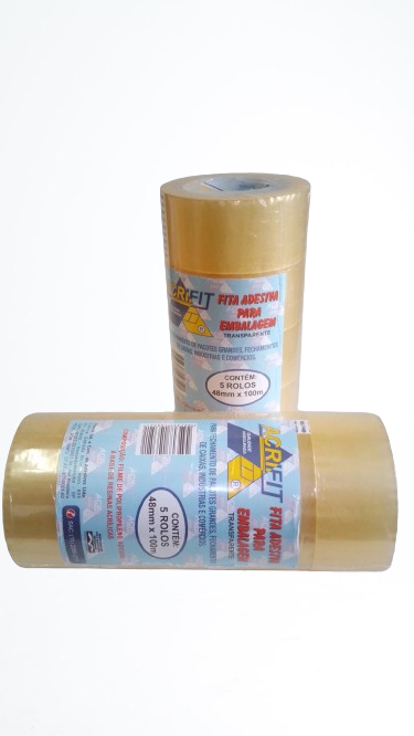FITA ADESIVA 48X100  TRANSPARENTE   C/05 UNID.    PCT