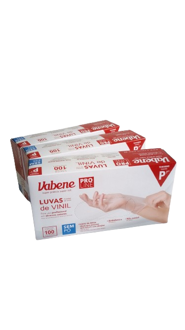 LUVA VINIL PEQUENA    SEM  PÓ    C/100 UNS