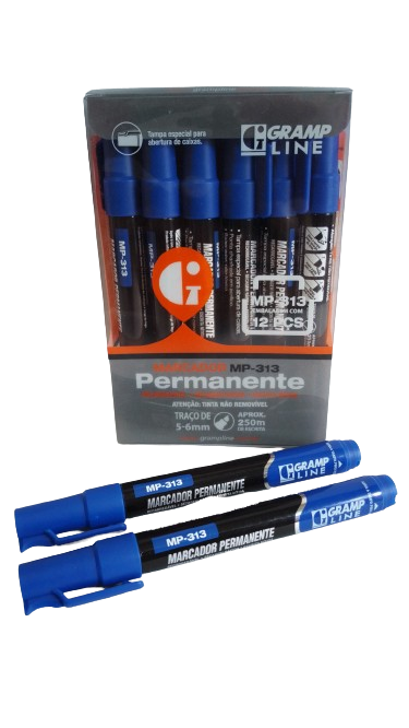 PINCEL MARCADOR  PERMANENTE  AZUL  C/12 UNID.