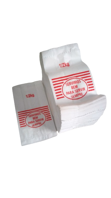 SACO PAPEL KRAFT BCO  1/2  KG  C/500 UNID.  (SERVIMOS BEM )GR. 30