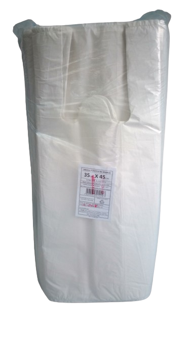 SACOLA PLASTICA  BRANCA VIRGEM 35X45  C/ 5 KG     PCT