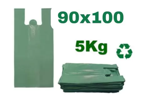 SACOLA PLASTICA  VERDE  RECICLADA  90X100  C/ 5 KG     PCT