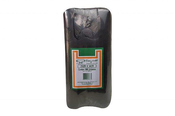 SACOLA PRETA   25X34  C/1000  UNID. (MILHEIRO)