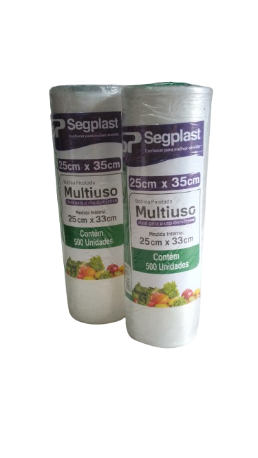 SEGPLAST BOBINA  PICOTADA  25X33  PÇ  C/500  SACOS